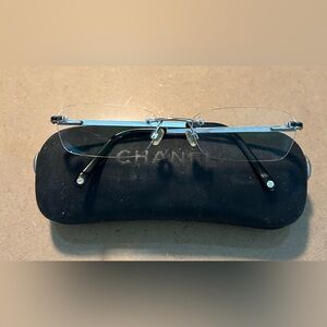 CHANEL Silver Rimless Eyewear